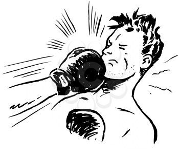 Royalty Free Clipart Image of a Punch in the Jaw