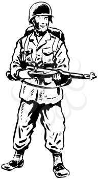 Royalty Free Clipart Image of an Infantryman