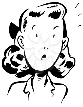 Royalty Free Clipart Image of a Surprised Girl