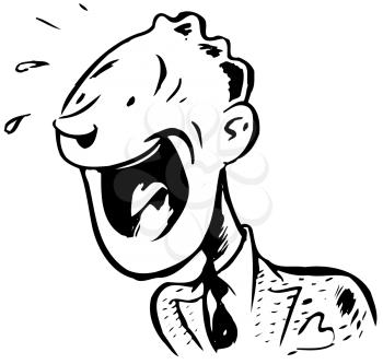 Royalty Free Clipart Image of a Laughing Guy