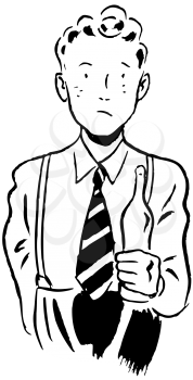 Royalty Free Clipart Image of a Man With a Bottle