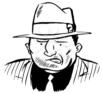 Royalty Free Clipart Image of a Gangster