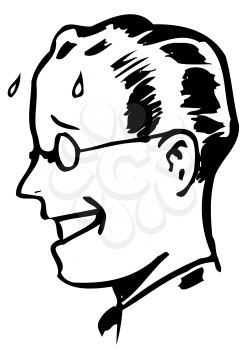 Royalty Free Clipart Image of
a Sweating Man