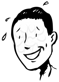 Royalty Free Clipart Image of
a Relieved Man