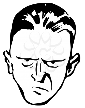 Royalty Free Clipart Image of
an Angry Man