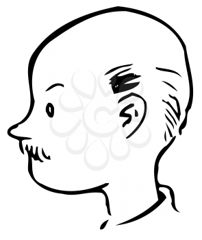 Royalty Free Clipart Image of
a Bald Guy