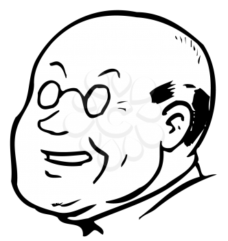 Royalty Free Clipart Image of
an Older Bald Man With Glasses