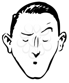Royalty Free Clipart Image of
a Man Pursing His Lips
