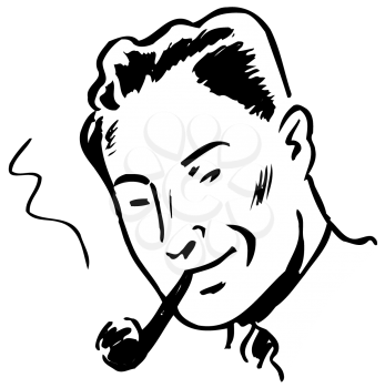 Royalty Free Clipart Image of
s Man Smoking a Pipe