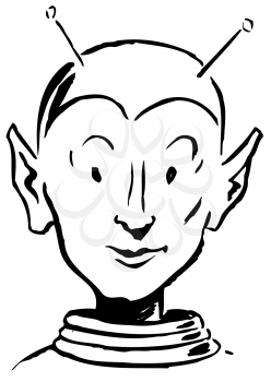 Royalty Free Clipart Image of
an Alien