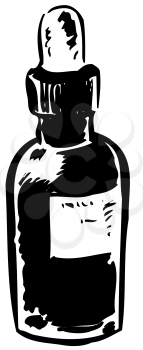 Royalty Free Clipart Image of a Medicine Bottle With a Dropper