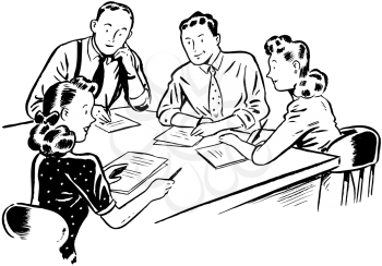 Royalty Free Clipart Image of a Meeting
