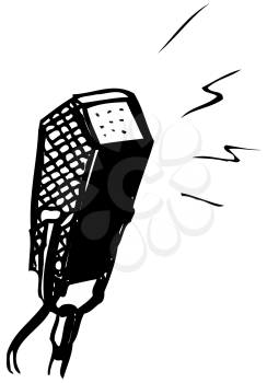 Royalty Free Clipart Image of a Vintage Microphone