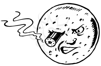 Royalty Free Clipart Image of a Crash Landing on the Moon