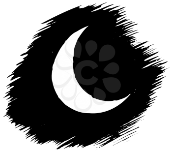 Royalty Free Clipart Image of a Half Moon
