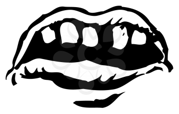 Royalty Free Clipart Image of a Scary Mouth With Missing Teeth