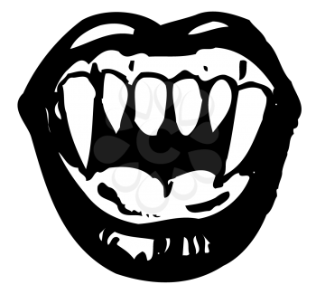 Royalty Free Clipart Image of a Vampire's Mouth