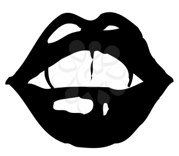 Royalty Free Clipart Image of Parted Lips