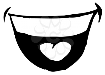 Royalty Free Clipart Image of a Big Smile With Teeth and Tongue Showing