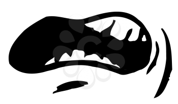 Royalty Free Clipart Image of an Angry Mouth