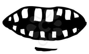Royalty Free Clipart Image of a Mouth With Gapped Teeth