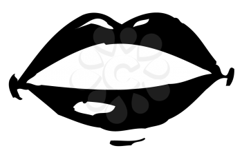 Royalty Free Clipart Image of Lips and Teeth