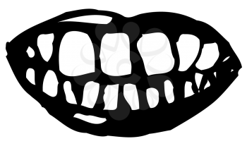 Royalty Free Clipart Image of a Mouth With Gapped Teeth