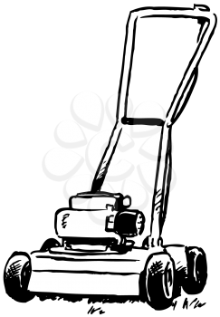 Royalty Free Clipart Image of a Lawnmower