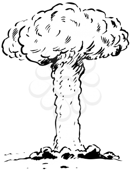 Royalty Free Clipart Image of a Mushroom Cloud