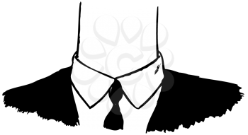 Royalty Free Clipart Image of a Black Suit and Tie