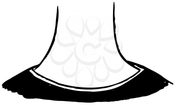 Royalty Free Clipart Image of a Neck With a Crewneck Collar