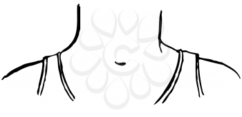 Royalty Free Clipart Image of a Neck and an Undershirt
