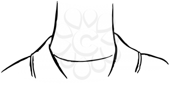 Royalty Free Clipart Image of a Neck With a Round Collar Shirt Under a Jacket
