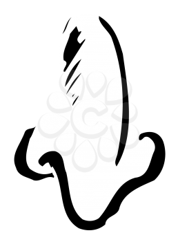 Royalty Free Clipart Image of a Long Nose