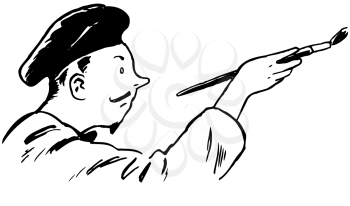 Royalty Free Clipart Image of a Painter