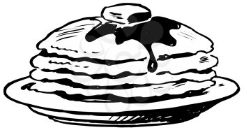 Royalty Free Clipart Image of a Stack of Pancakes
