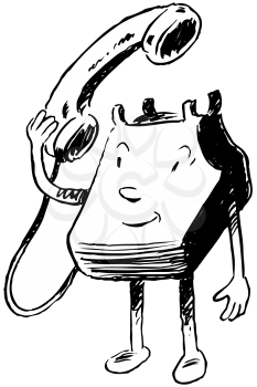 Royalty Free Clipart Image of a Phone Call