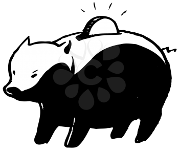 Royalty Free Clipart Image of a Piggybank