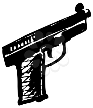 Royalty Free Clipart Image of a Pistol 