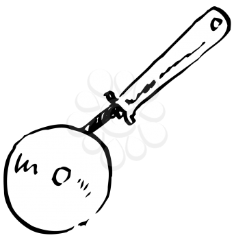 Royalty Free Clipart Image of a Pizza Cutter