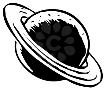 Royalty Free Clipart Image of Saturn on a Tilt