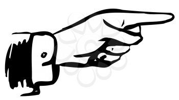 Royalty Free Clipart Image of a Pointing Hand