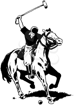 Royalty Free Clipart Image of a Polo Player