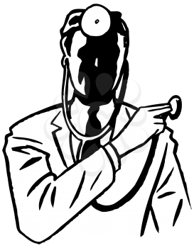 oyalty Free Clipart Image of a Doctor With a Stethoscope