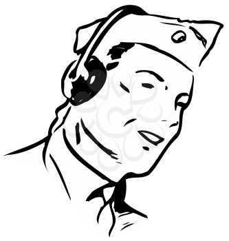 Royalty Free Clipart Image of a Radio Man