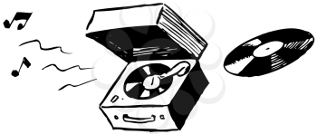 Royalty Free Clipart Image of a Record Player