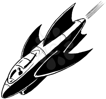 Royalty Free Clipart Image of a Rocket Ship