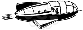 Royalty Free Clipart Image of a Rocket Ship
