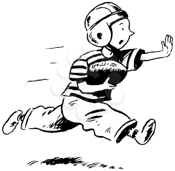 Royalty Free Clipart Image of a Little Running Back