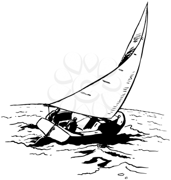 Royalty Free Clipart Image of a Sailboat